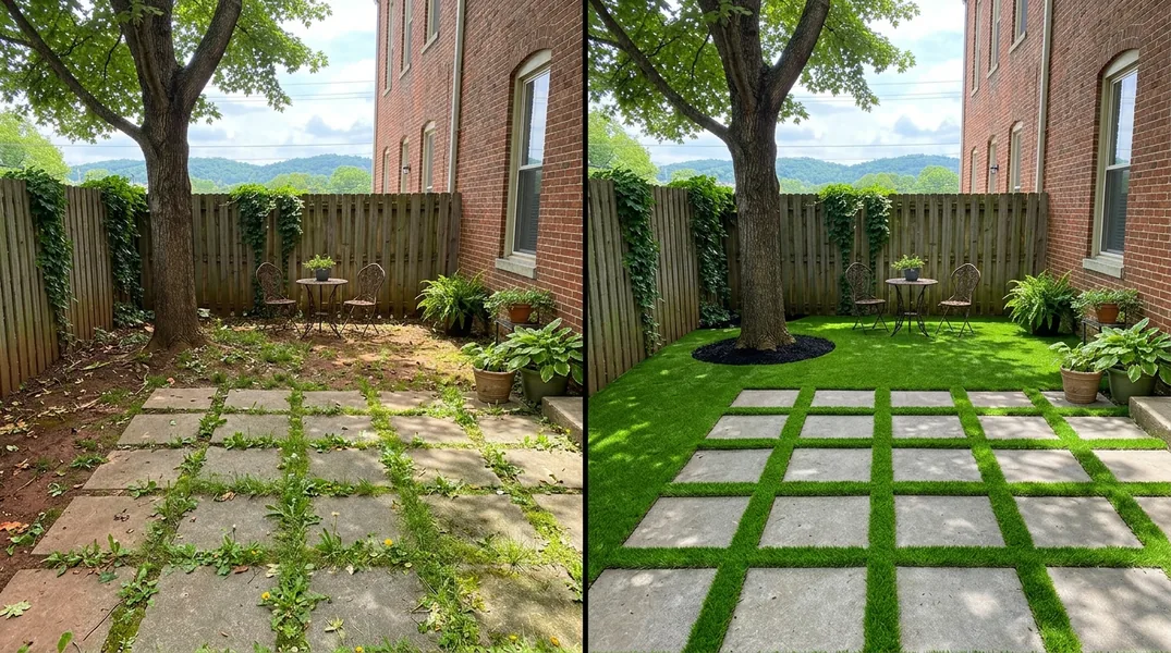 Result artificial grass installation in Knoxville - Knoxville Turf Installation