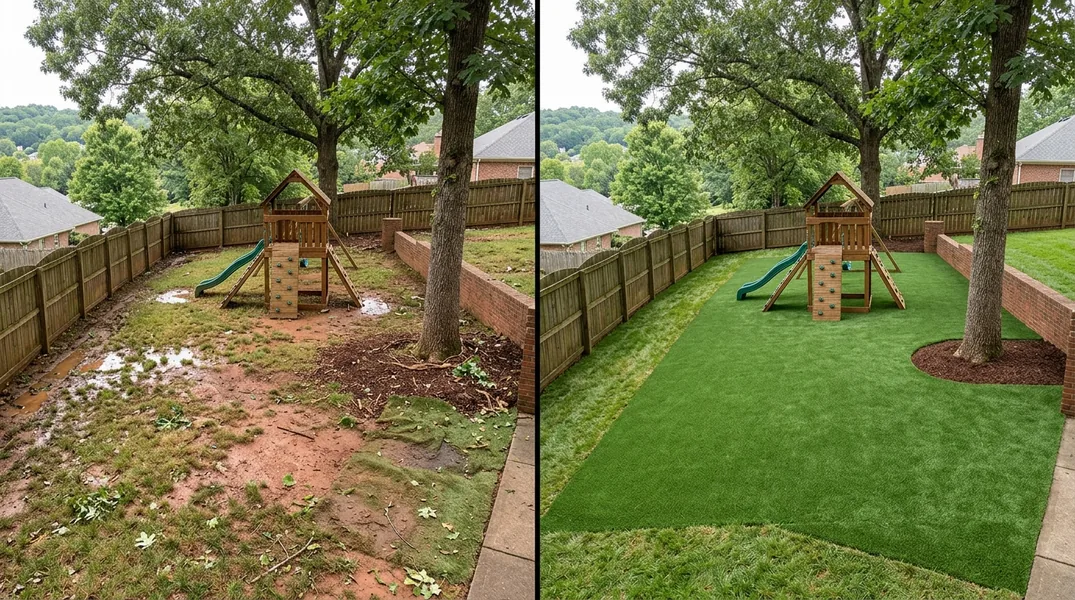 Result artificial grass installation in Knoxville - Knoxville Turf Installation