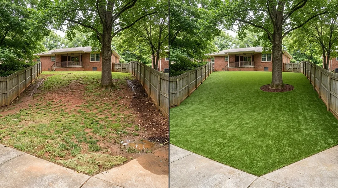 Result artificial grass installation in Knoxville - Knoxville Turf Installation